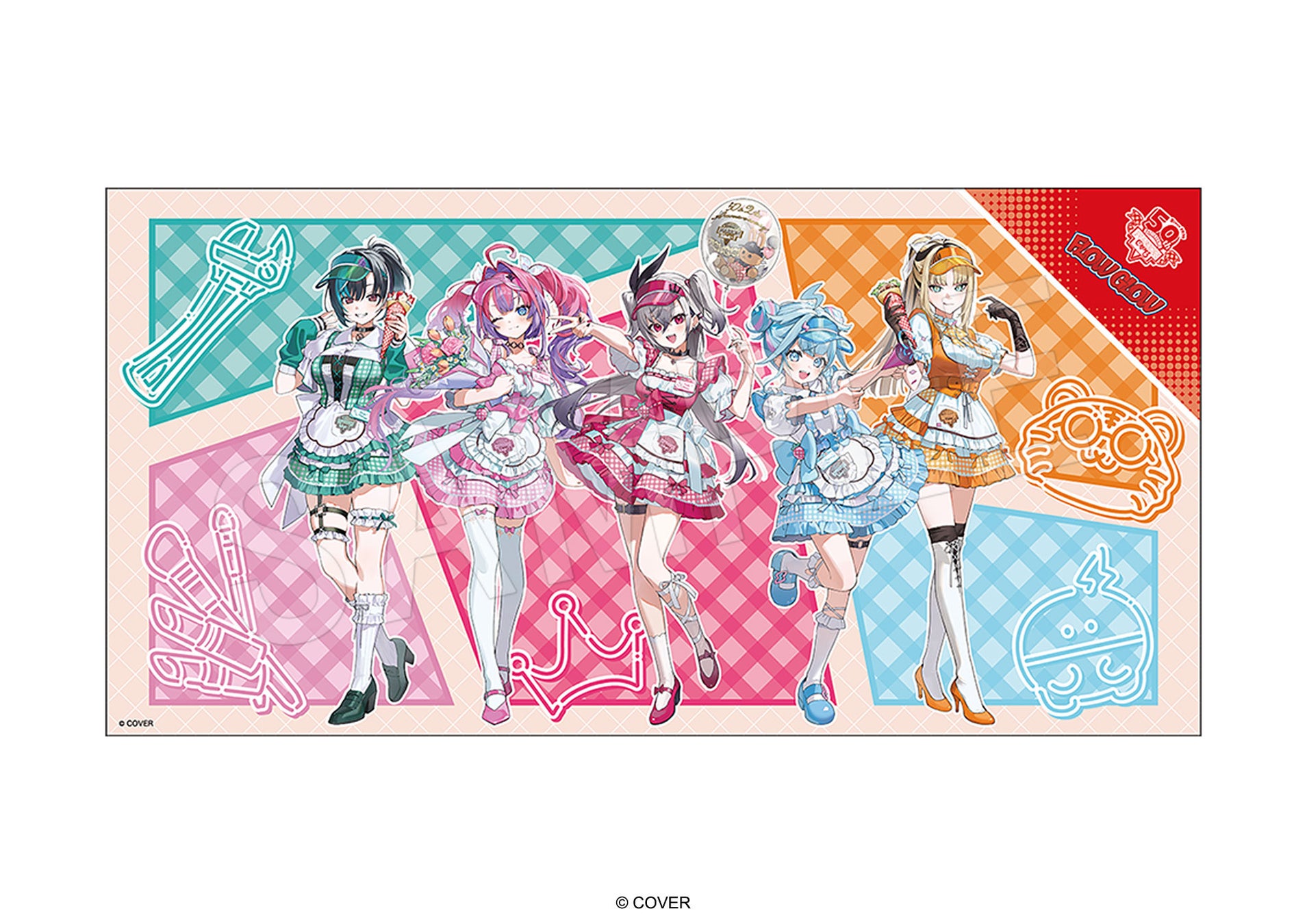 FLOW GLOW×マリオンクレープ クレープ風巻きつきタオル(通販限定)の公式商品・案内画像