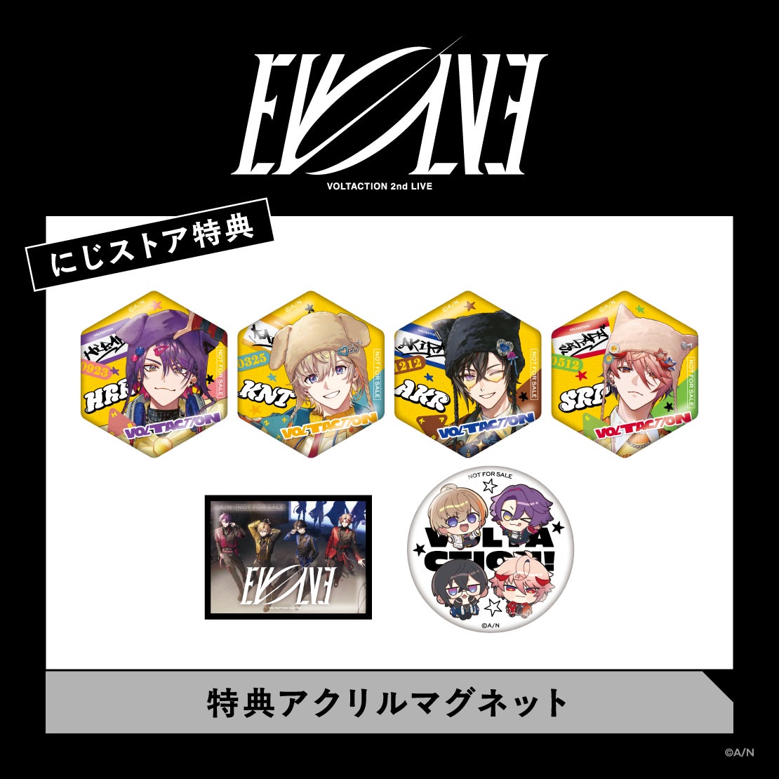 通販特典のアクリルマグネット。4,000円ごと・全6種ランダム・1会計最大20点